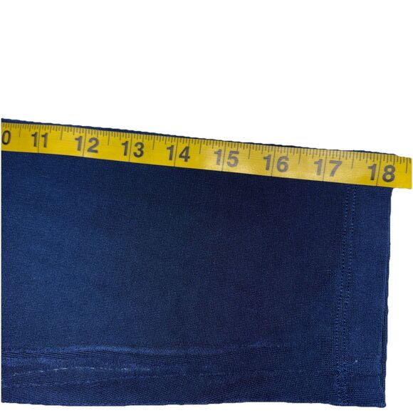 Chico’s Travelers Top Sz 1 (8-10) Deep Navy Blue Slinky Pullover 3/4 Sleeve Knit - Picture 6 of 8